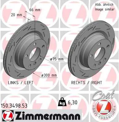 ZIMMERMANN 150349853 Тормозной диск