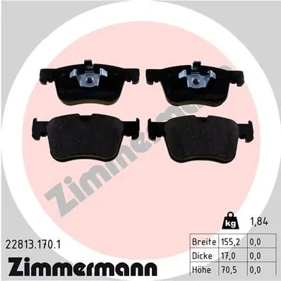 ZIMMERMANN 228131701 Комплект тормозных колодок,