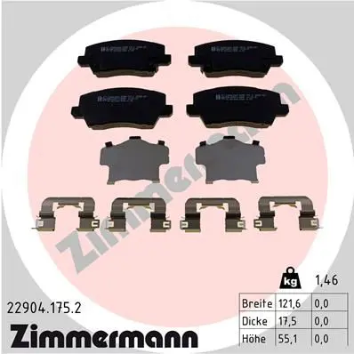 ZIMMERMANN 229041752 Комплект тормозных колодок,