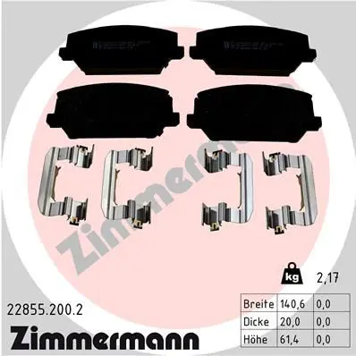 ZIMMERMANN 228552002 Комплект тормозных колодок,