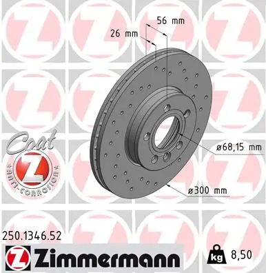 ZIMMERMANN 250134652 Тормозной диск