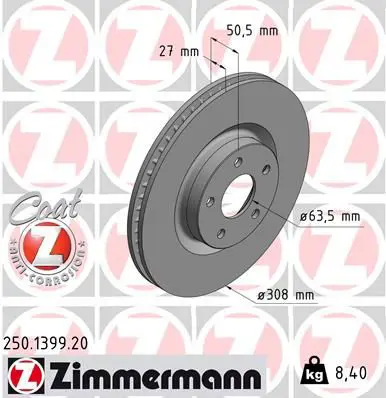 ZIMMERMANN 250139920 Диск тормозной