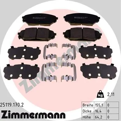 ZIMMERMANN 251191702 Комплект тормозных колодок,