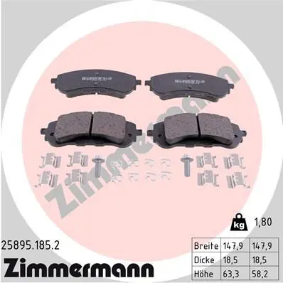 ZIMMERMANN 258951852 Комплект тормозных колодок