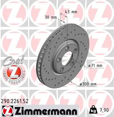 ZIMMERMANN 290226152 Тормозной диск