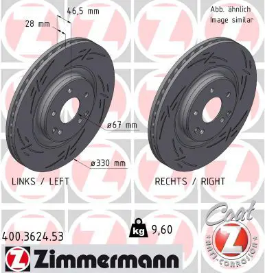 ZIMMERMANN 400362453 Тормозной диск