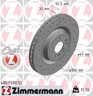 ZIMMERMANN 400550052 ДИСК ТОРМ MER GL-CLASS 12-15,