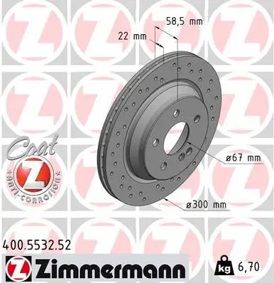 ZIMMERMANN 400553252 Тормозной диск