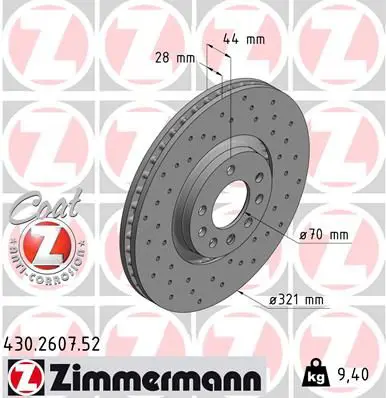 ZIMMERMANN 430260752 Тормозной диск
