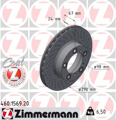 ZIMMERMANN 460156920 Тормозной диск