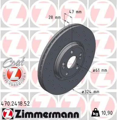 ZIMMERMANN 470241852 Диск тормозной BS RENAULT