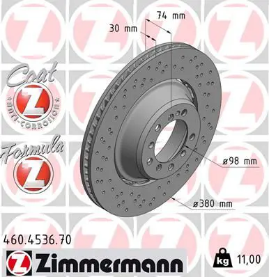 ZIMMERMANN 460453670 Тормозной диск