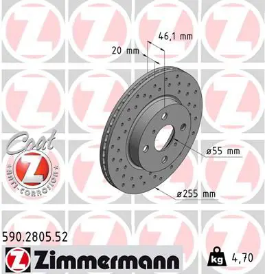 ZIMMERMANN 590280552 Тормозной диск