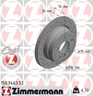 ZIMMERMANN 150346352 Тормозной диск