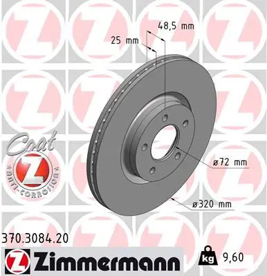 ZIMMERMANN 370308420 Тормозной диск