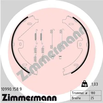 ZIMMERMANN 109901589 Комплект тормозных колодок,
