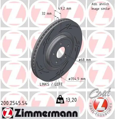 ZIMMERMANN 200254554 Тормозной диск