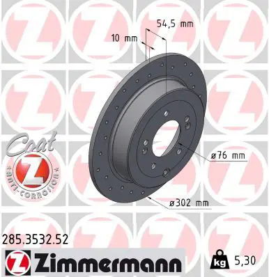 ZIMMERMANN 285353252 Тормозной диск