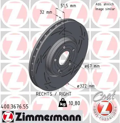 ZIMMERMANN 400367655 Тормозной диск