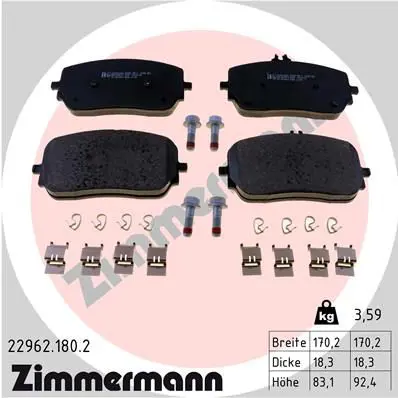 Zimmermann 229621802 Комплект тормозных колодок,