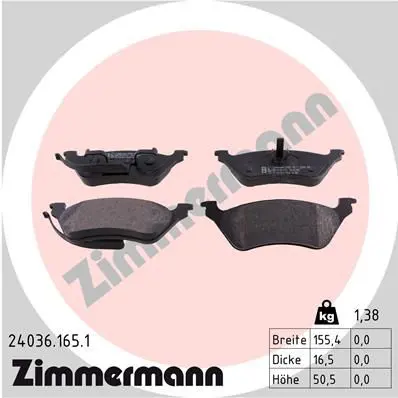 ZIMMERMANN 240361651 Комплект тормозных колодок