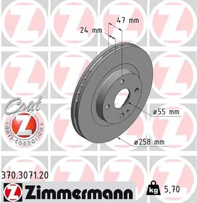 370.3071.20 Диск тормозной MAZDA