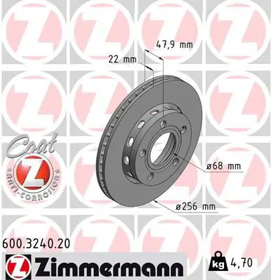 ZIMMERMANN 600324020 Тормозной диск