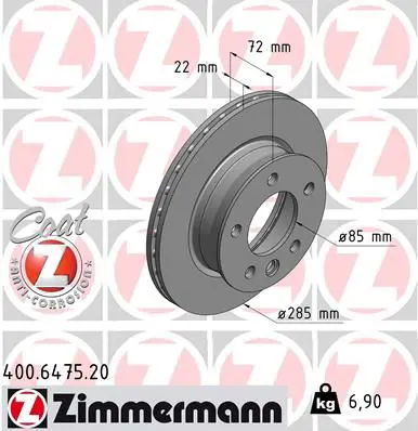 ZIMMERMANN 400647520 Тормозной диск