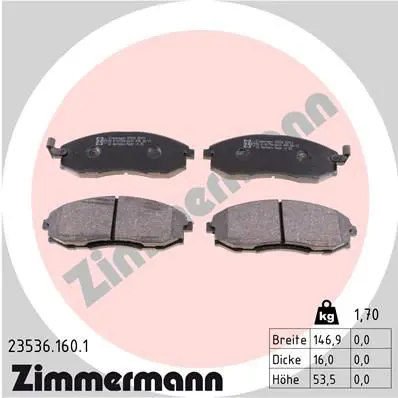 ZIMMERMANN 235361601 Комплект тормозных колодок