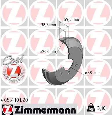ZIMMERMANN 405410120 Тормозный барабан