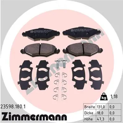 ZIMMERMANN 235981801 Комплект тормозных колодок