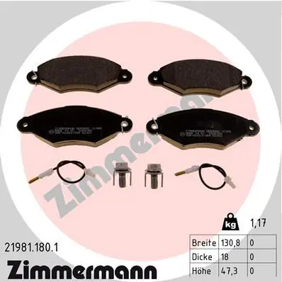 ZIMMERMANN 219811801 Комплект тормозных колодок