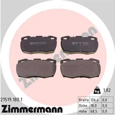 ZIMMERMANN 215191801 Комплект тормозных колодок