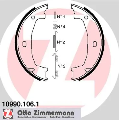 ZIMMERMANN 109901061 КОЛОДКИ РУЧНИКА BMW E46