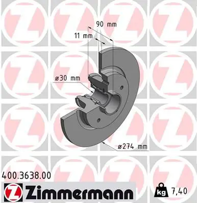 ZIMMERMANN 400363800 Диск тормозной