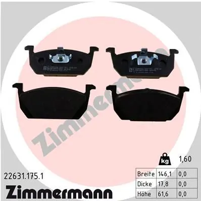ZIMMERMANN 226311751 Комплект тормозных колодок,