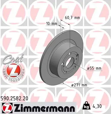 ZIMMERMANN 590258220 Тормозной диск