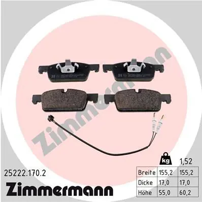 ZIMMERMANN 252221702 Комплект тормозных колодок