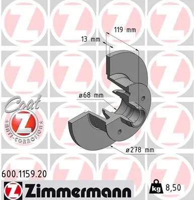 ZIMMERMANN 600115920 Тормозной диск