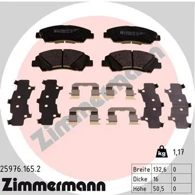 ZIMMERMANN 259761652 Комплект тормозных колодок,