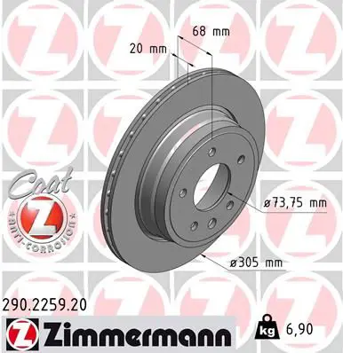ZIMMERMANN 290225920 Тормозной диск