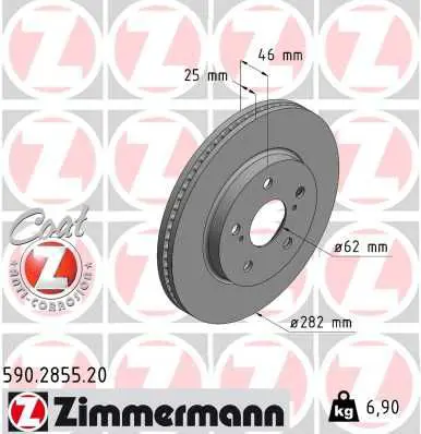 ZIMMERMANN 590285520 Тормозной диск