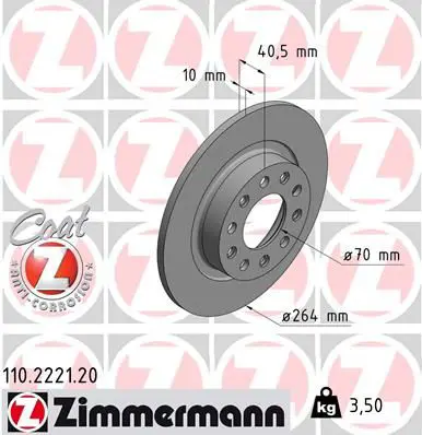 ZIMMERMANN 110222120 Тормозной диск