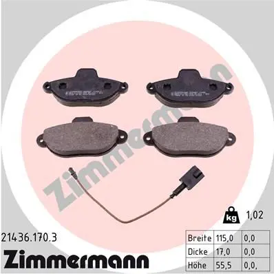ZIMMERMANN 214361703 Комплект тормозных колодок