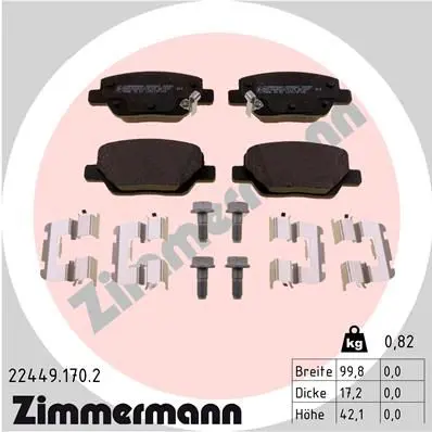 ZIMMERMANN 224491702 Комплект тормозных колодок,