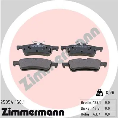 ZIMMERMANN 250541501 Комплект тормозных колодок