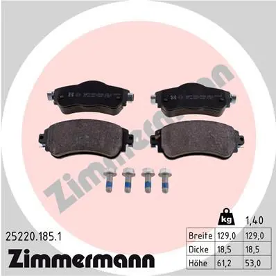 ZIMMERMANN 252201851 Комплект тормозных колодок