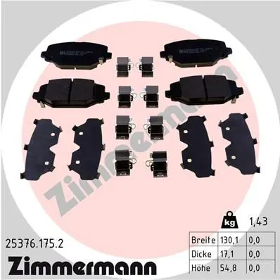 ZIMMERMANN 253761752 Комплект тормозных колодок,