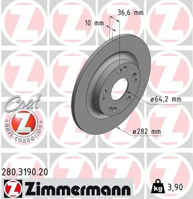 280.3190.20 Диск тормозной задн HONDA