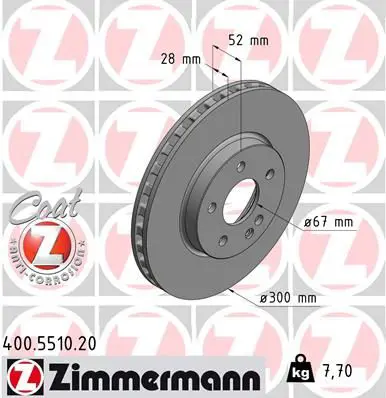 400.5510.20 Диск тормозной MERCEDES Coat Z
